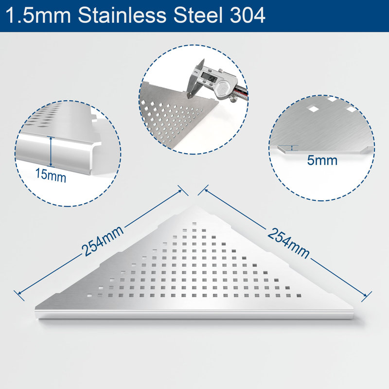 Stainless Steel Shower Caddy, Silver