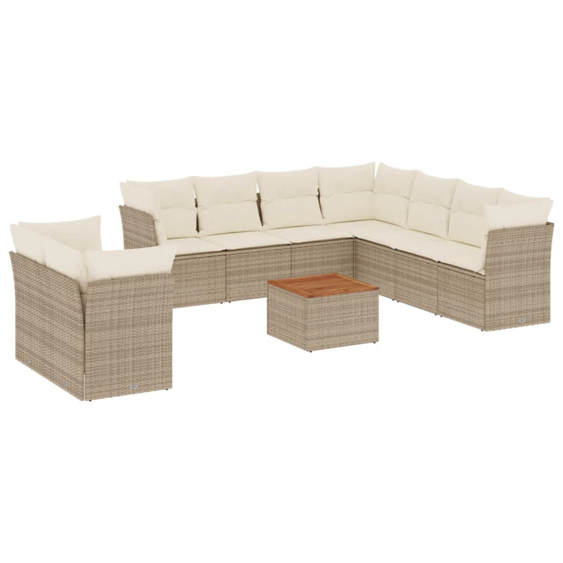 Ensemble de canapé de jardin Vidaxl beige et blanc crème