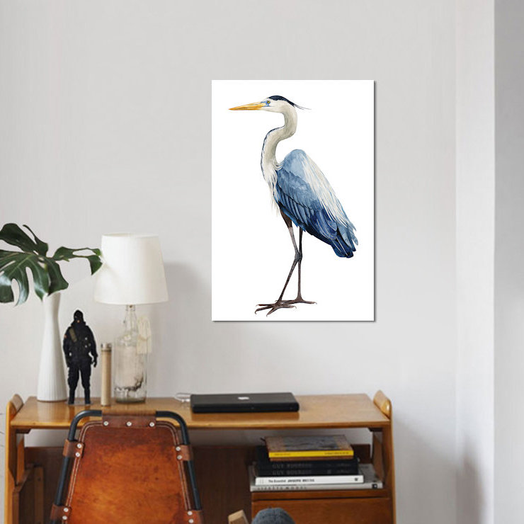 «Seabird Heron I» par Grace Popp - impression sur toile, H 18 po x l 12 po x P 1,5 po, Toile tendue, Pas de tapis