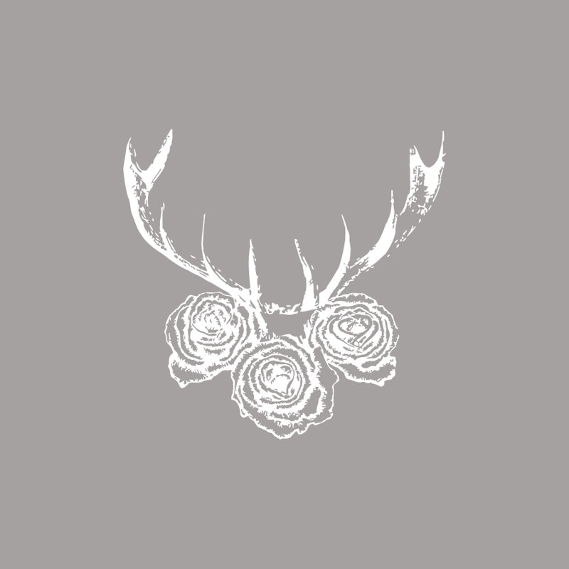 Décalcomanie murale cerf antler, Blanc