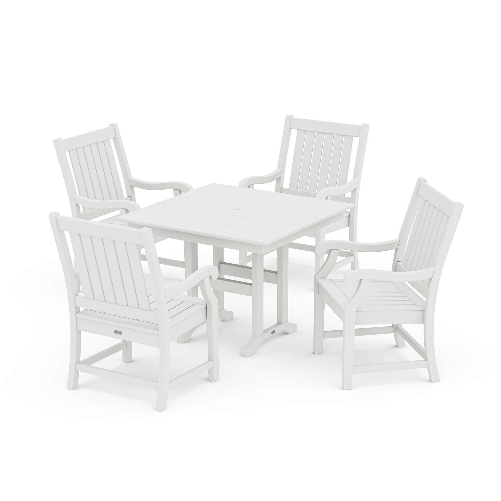 POLYWOOD x Birch Lane Verlyn 5-Piece Farmhouse Dining Set, White