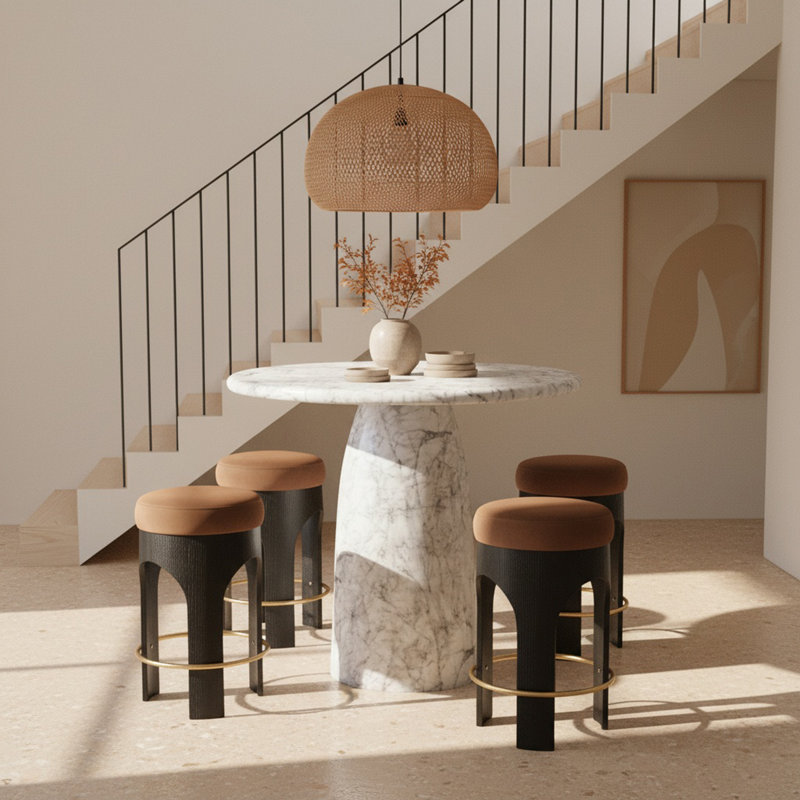 Table de bar Coserza, H 42 po x L 42 po x l 42 po, Blanc