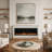 70" Electric Fireplace With Mantel, 12 Flame Effects Tv Stand-386140262