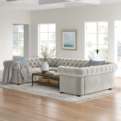 Canapé modulaire réversible en velours Huskins