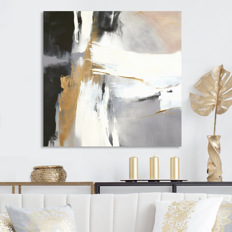 Glam Abstract Wall Decor on Metal, 23" H x 23" W x 1" D