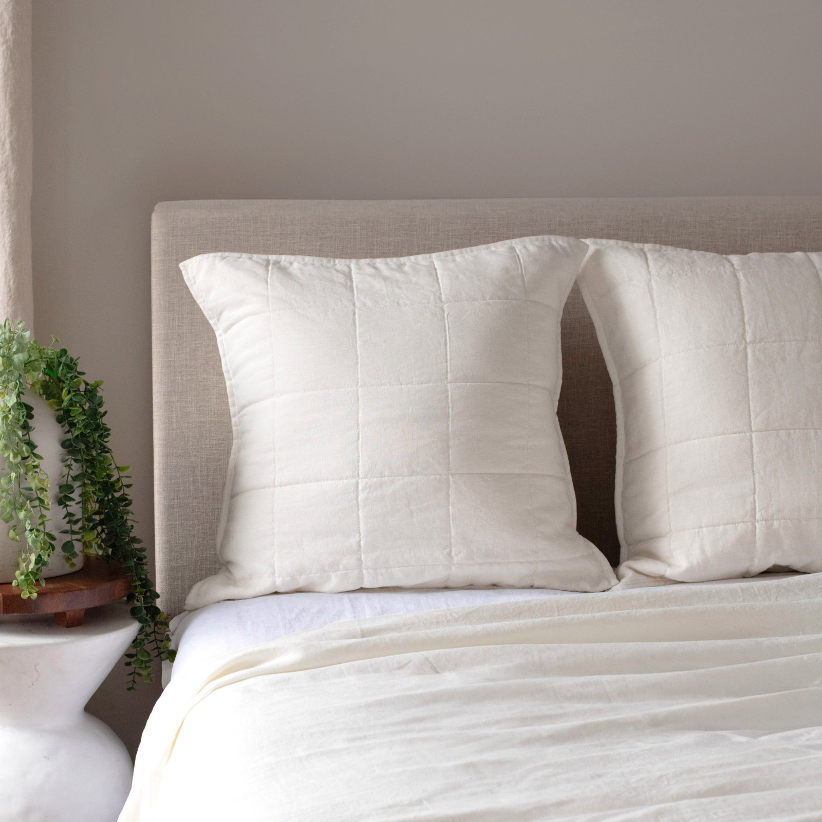 26" x 26" Linen Pillow Cover, Cream