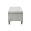 Banc rembourré bleu moderne avec pieds en bois massif - Rangement pour vestibule ou chambre à coucher avec couvercle à fermeture douce, design
