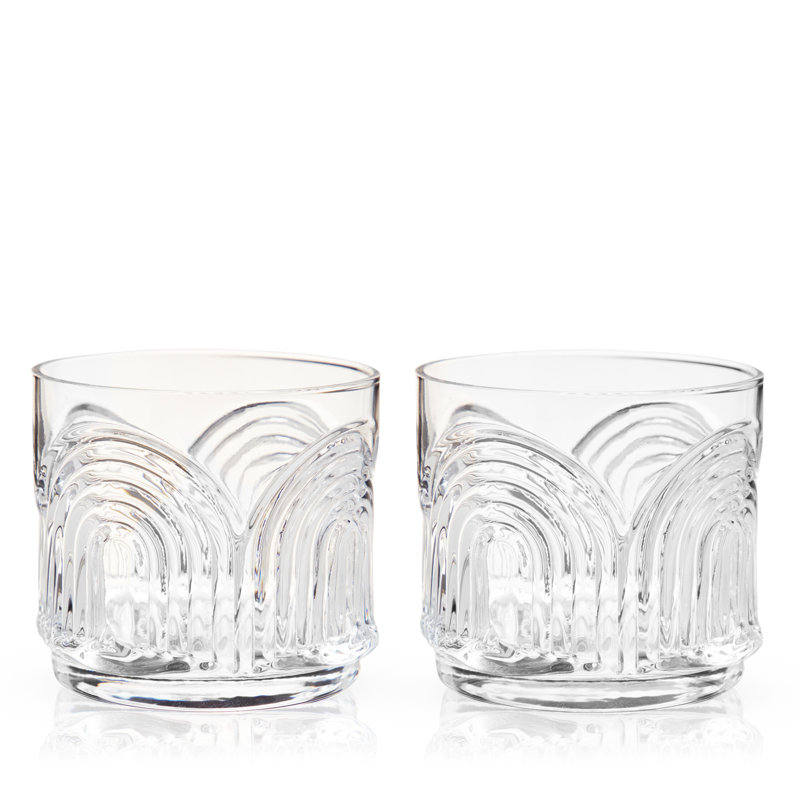 Deco Beau Crystal Lowball Tumblers Viski
