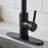 Industrial 1-Handle Spring Spout Kitchen Faucet With Pull Down Sprayer, Matte Black, Single Hole Deck Mount For Kitchen Bar Sinks-124003315