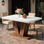 White-Toned 47-Inch Dining Table featuring Oak Wood Top with Four, 31.5 x 47.2 x 29.9 in