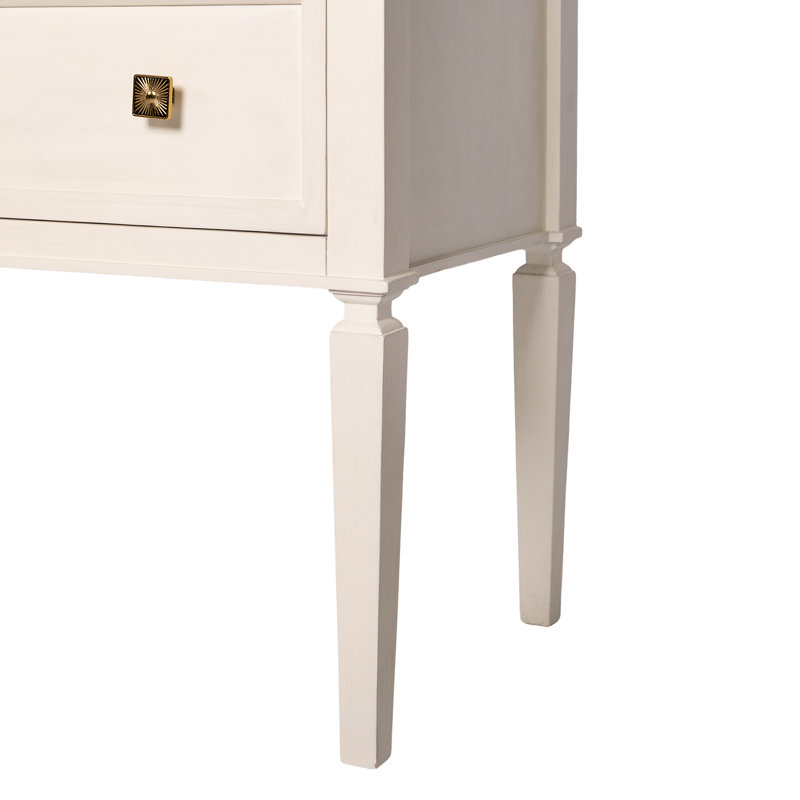 Nicole Solid Wood 2 - Drawer Accent Chest, Antique White