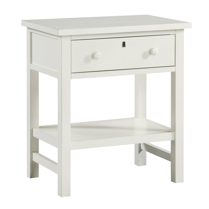 Table de chevet avec rangement 1 tiroir Adaisia, Blanc antique