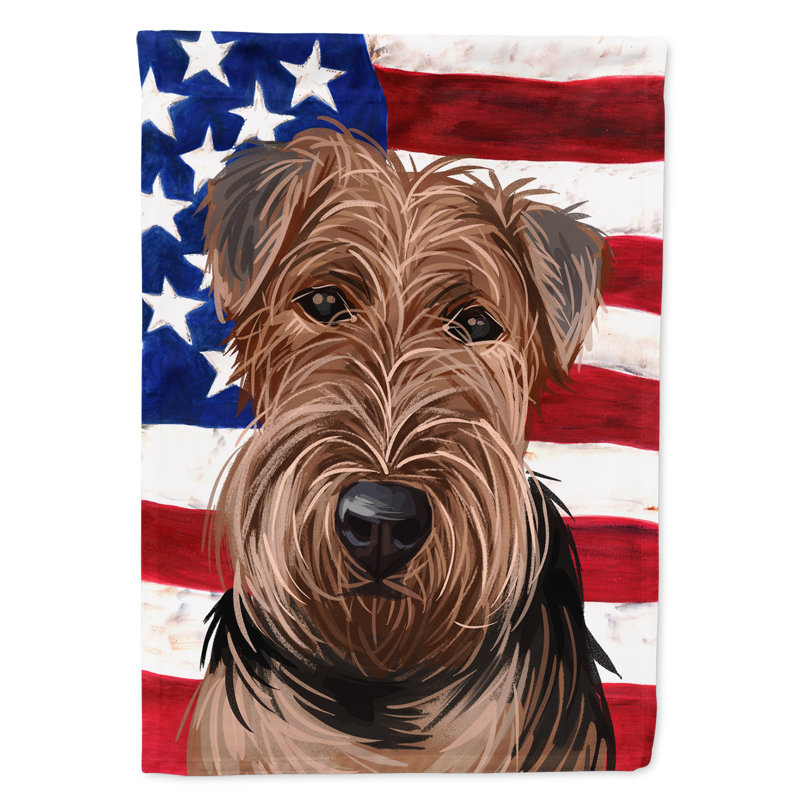 Polyester à 2 côtés 28 x 40 po drapeau maison, Terrier gallois