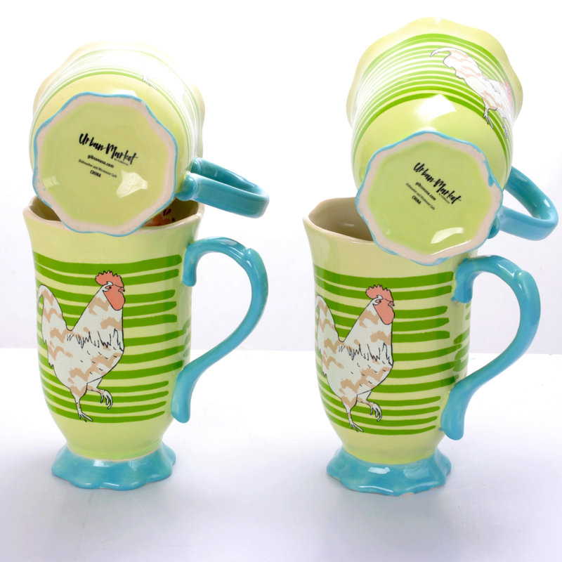 Ensemble de 4 tasses à café Life on the Farm