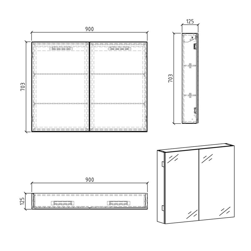 Bridge Metal Mirror Cabinet