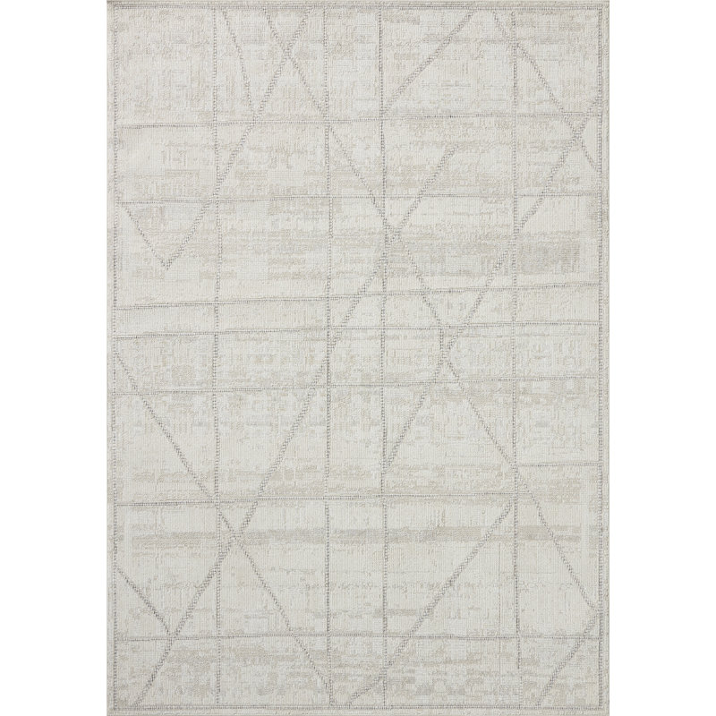 Tapis ivoire / graphite Loloi Tibo, Carré 9 pi 3 po x 9 pi 3 po