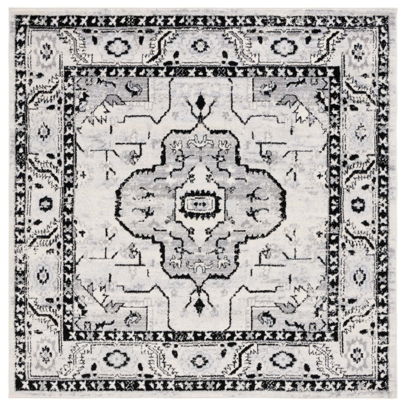 Tapis ivoire / gris Chun, Carré 6 pi 7 po