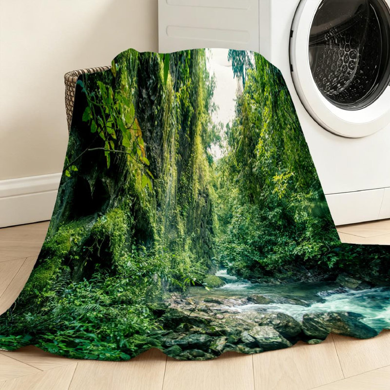 Machine Printed Throw Blanket, Throw 50" x 60"