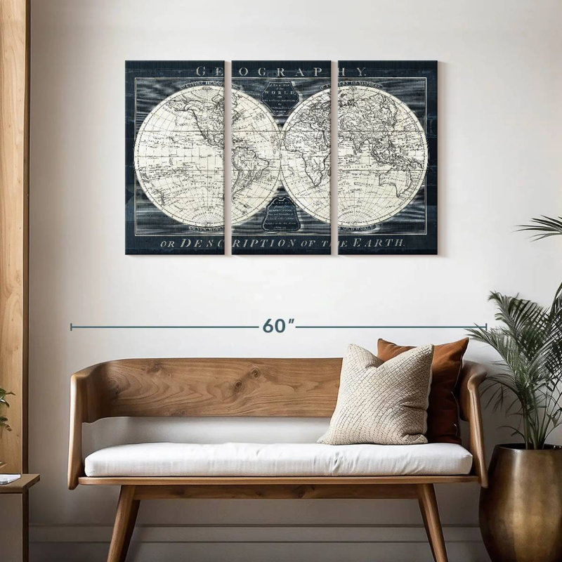 Globe terrestre du vieux monde Aliaz I, H 28 po x l 45 po