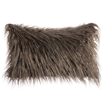 Housse de coussin en fausse fourrure seulement