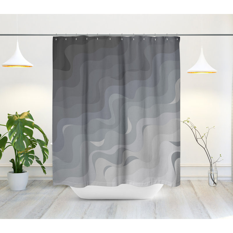 Rideau de douche Chacha Waves, gris