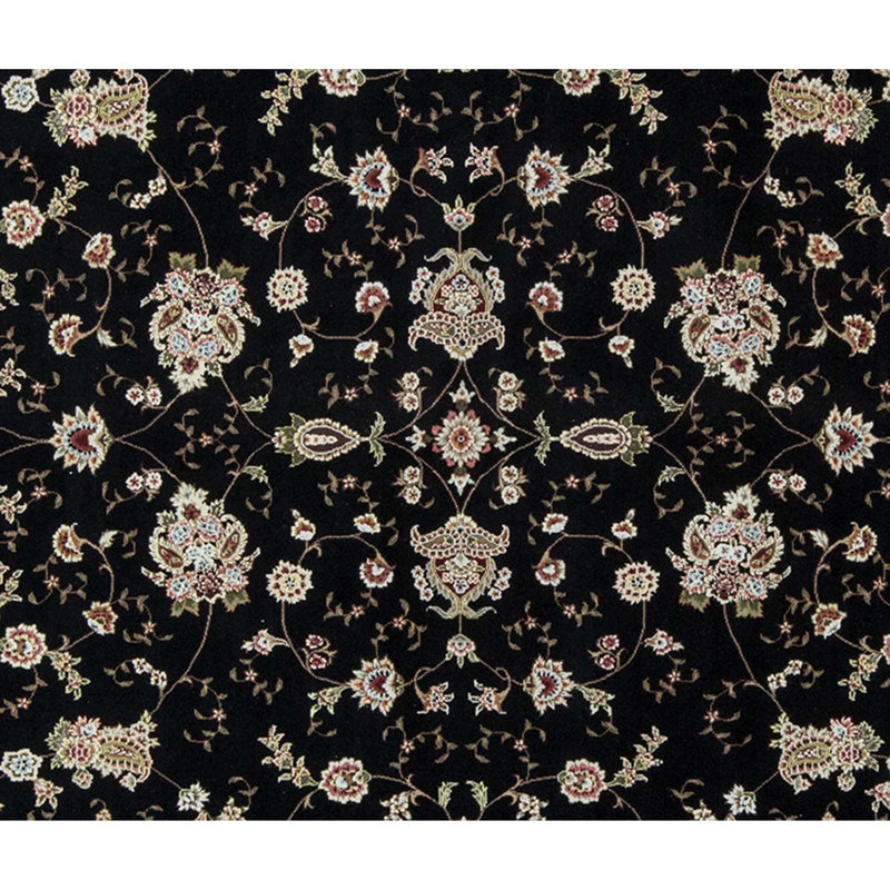 Elegance Oriental Area Rug in Black/Ivory
