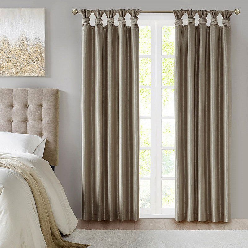 Twist Tab Total Blackout Window Curtain Panel 50X84" Blackout, Pewter, 50" W x 84" L