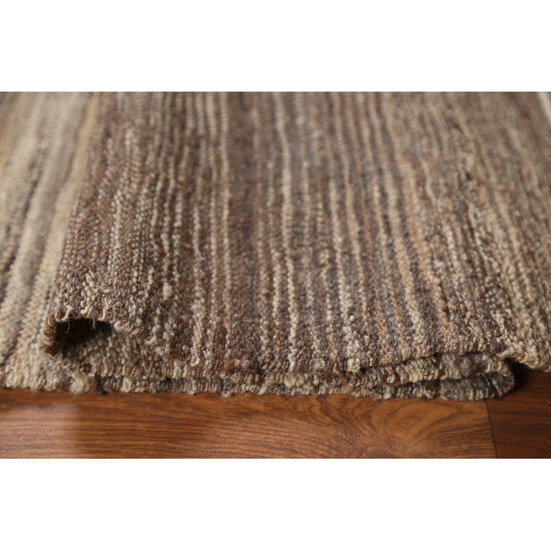 One-of-a-Kind 4'10" X 5'9" New Age Wool Area Rug in Brown