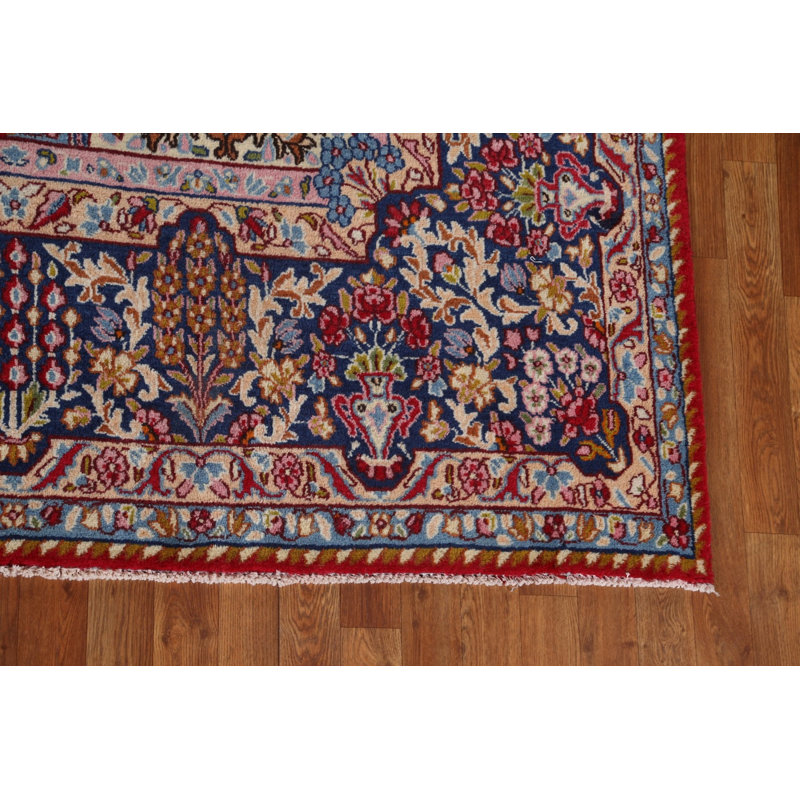 Tapis rouge en laine Kerman Persian Design