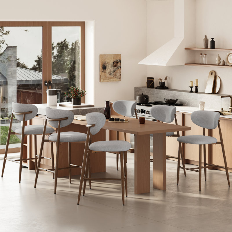 Tabouret de comptoir rembourré Westhampton, Chameau, 3