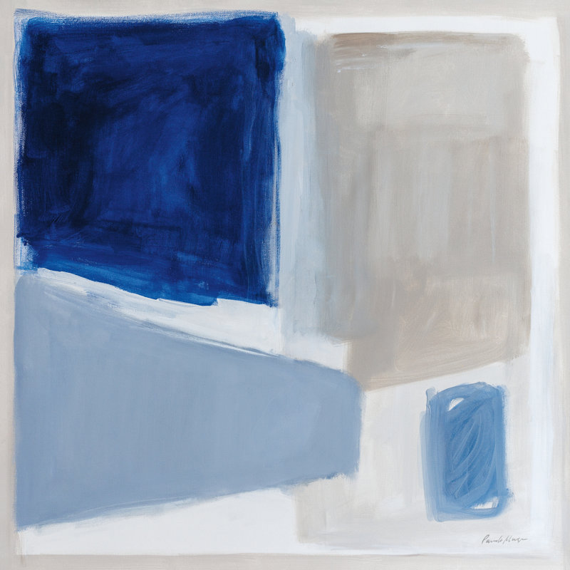Bleu et bière, H 12 po x l 12 po x P 1,25 po, Non, Toile tendue