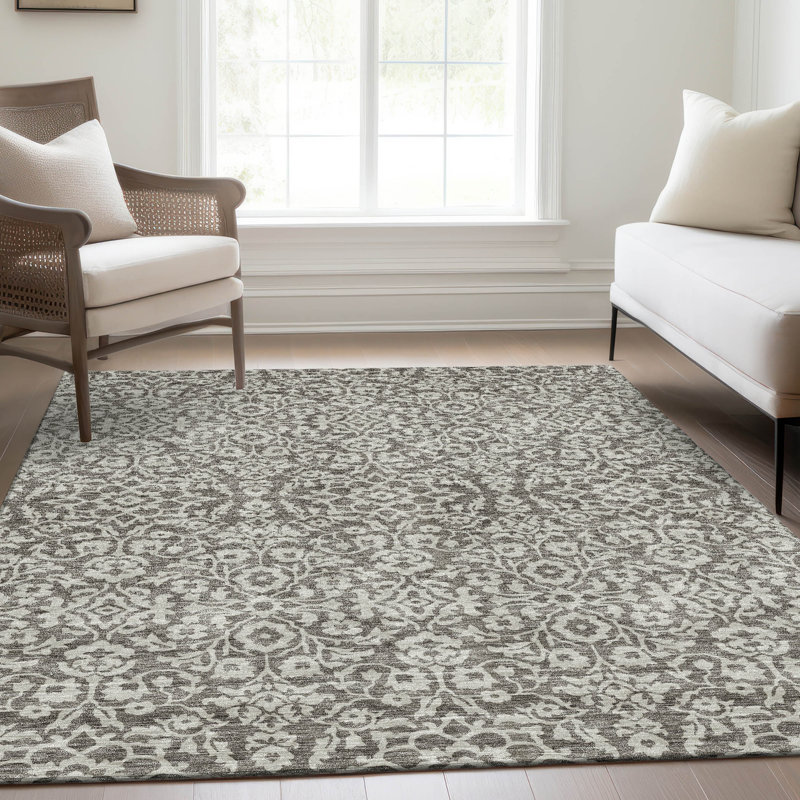 Premium Machine Washable Prisco Taupe Rug, Rectangle 10' x 14'