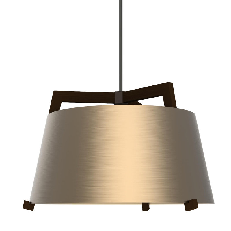 Ignis Pendant, 11.5" H x 17" W, Dark Stained Walnut/Rose Gold, 3500K LED w/ Diffuser - Rigid