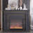 Black Solid Wood Electric Fireplace-1185020721