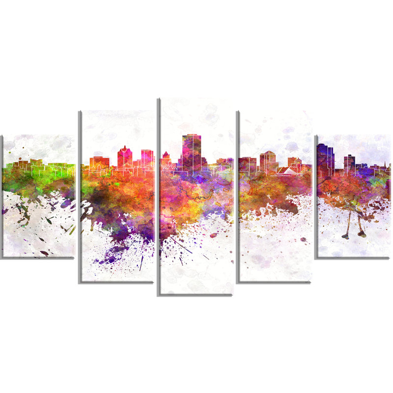 « milwaukee horizon », ensemble de 5 reproductions d’art sur toiles tendues