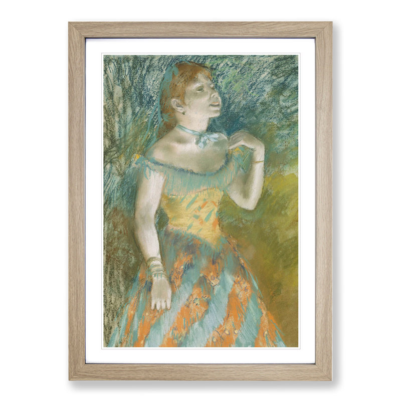 Portrait of a Ballet Ballerina Dancer by Edgar Degas - Framed Print, Oak Framed, 65cm H x 48cm W x 2cm D