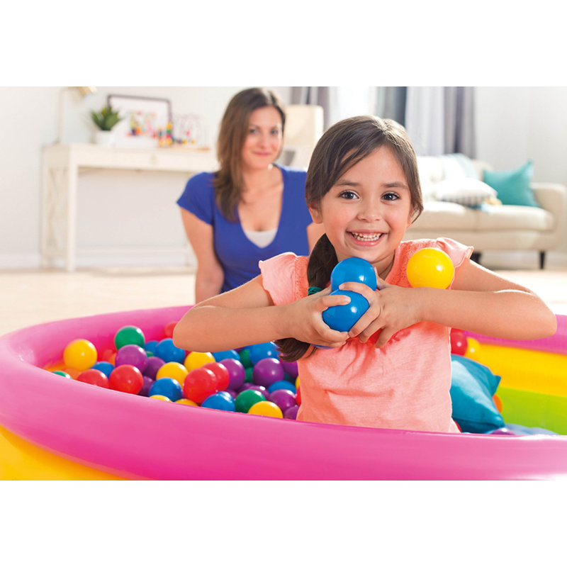 Petit ensemble de balles de jeu multicolores en plastique pour jeu gonflable Intex