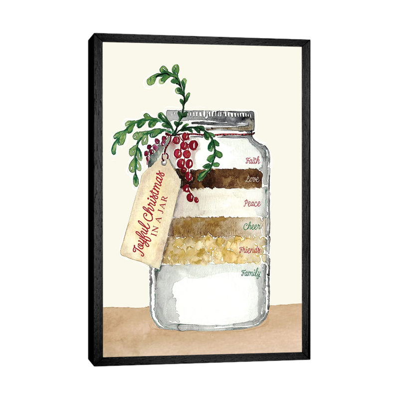 Recipe For A Joyful Christmas In A Jar by Blursbyai - Gallery-Wrapped Canvas Giclée on Canvas, 66.04 cm H x 45.72 cm W