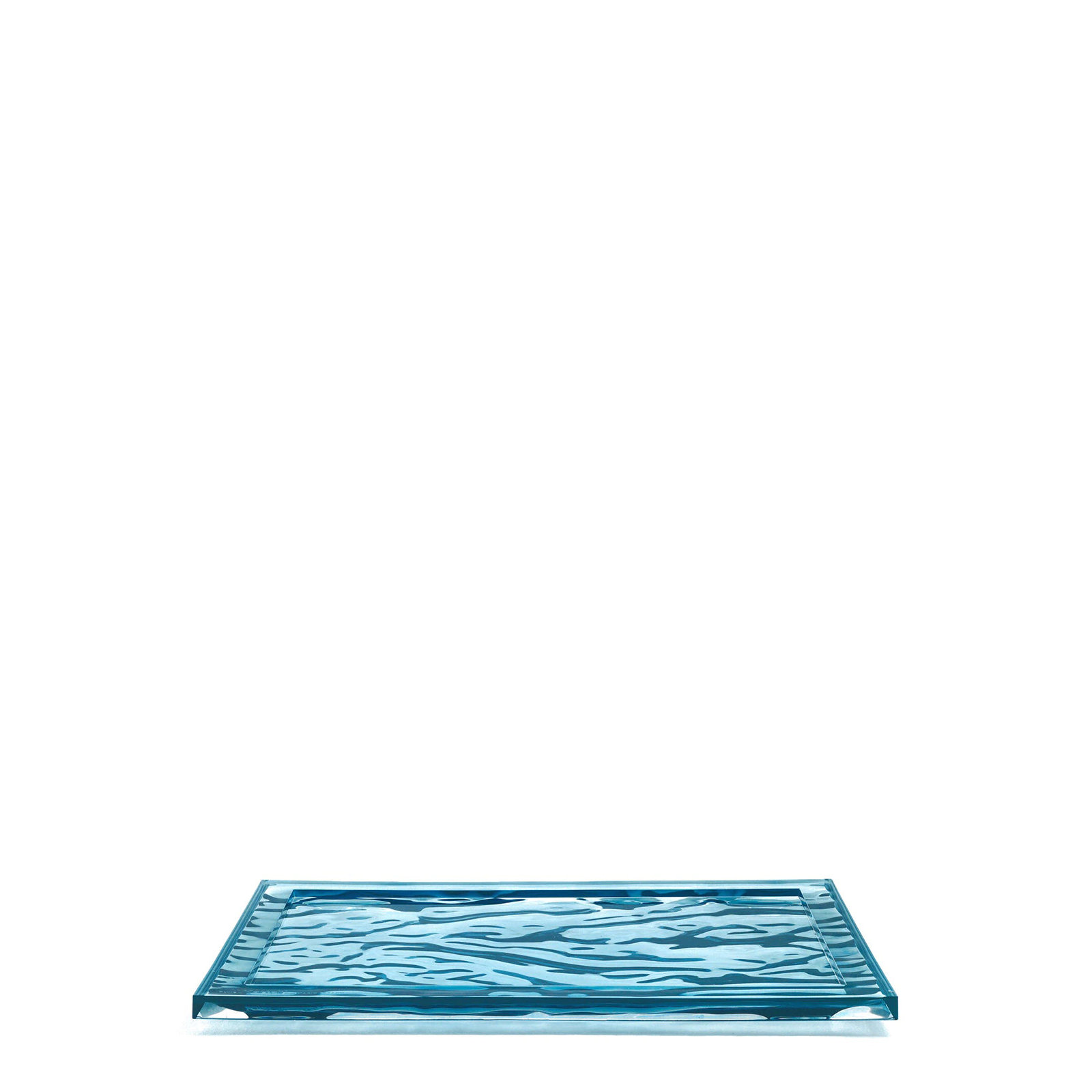 Dune Modern Plastic / Acrylic Tray - Set of 1, Light Blue, 18.11" x 12.6"