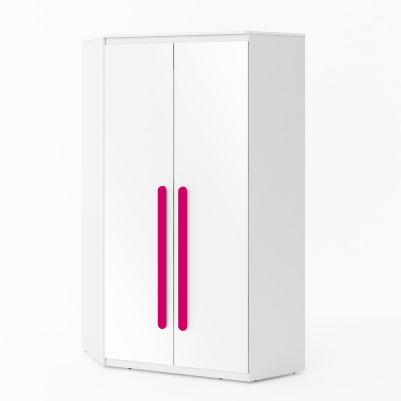 2 Door Manufactured Wood Wardrobe, Pink