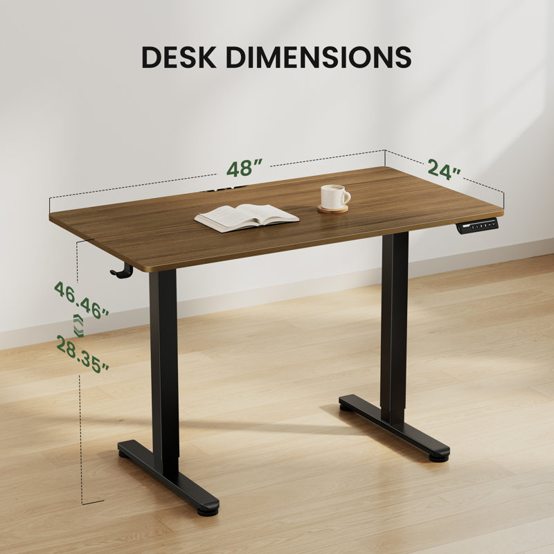 Bureau debout à hauteur ajustable l 28,35 po Arnfred, Beige / noir