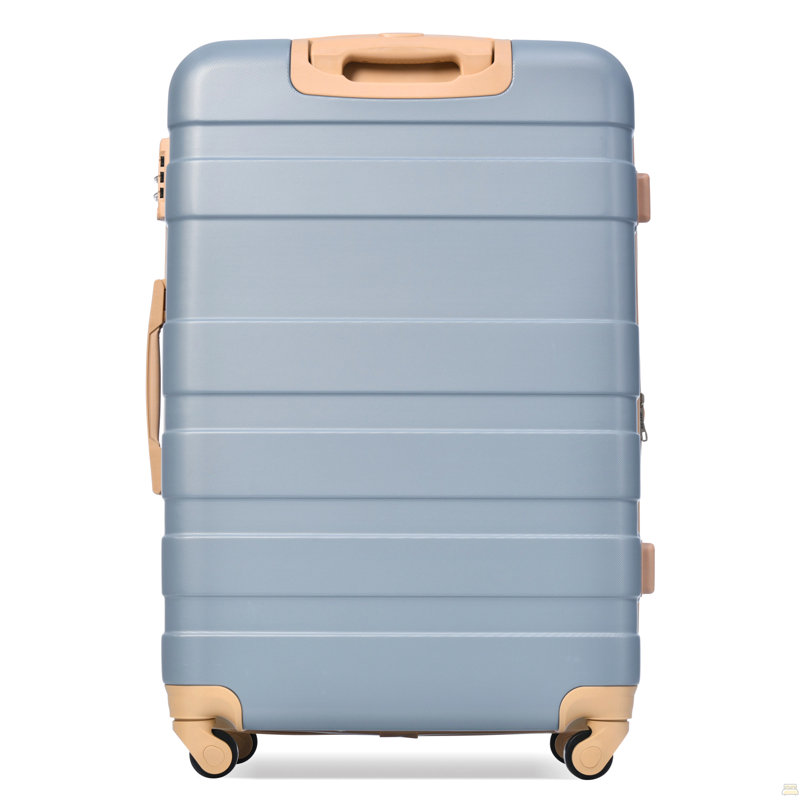 Ensembles de bagages Nouveau modèle ABS Hardshell 3 pièces Ensemble de valises rigides et durables Valise à roulettes avec serrure TSA 20 "24" 28 "(bleu clair)