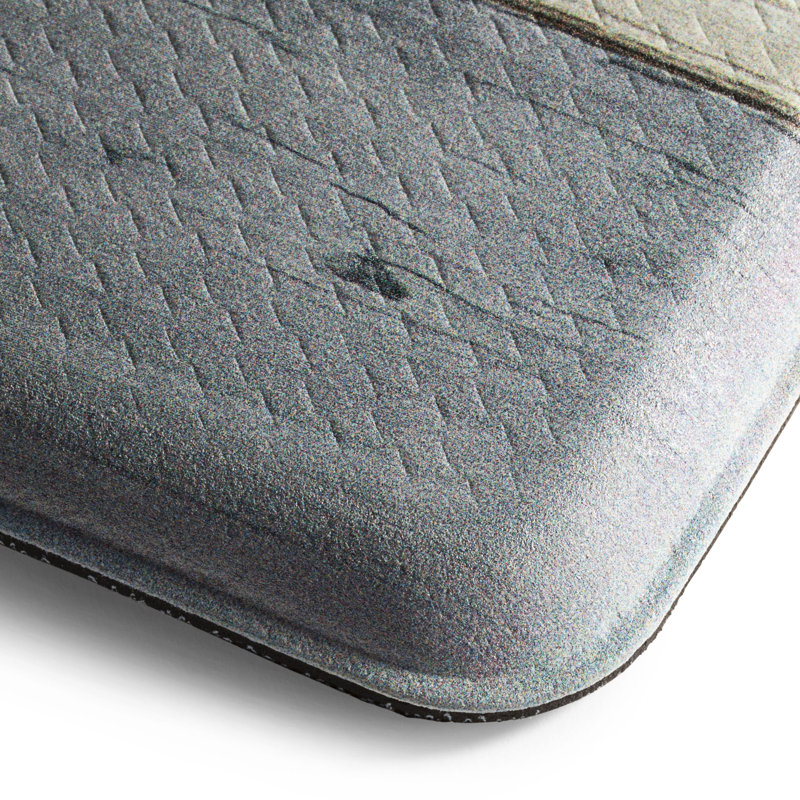 Grey Blue Floral Anti-Fatigue Kitchen Mat, 20"x36"