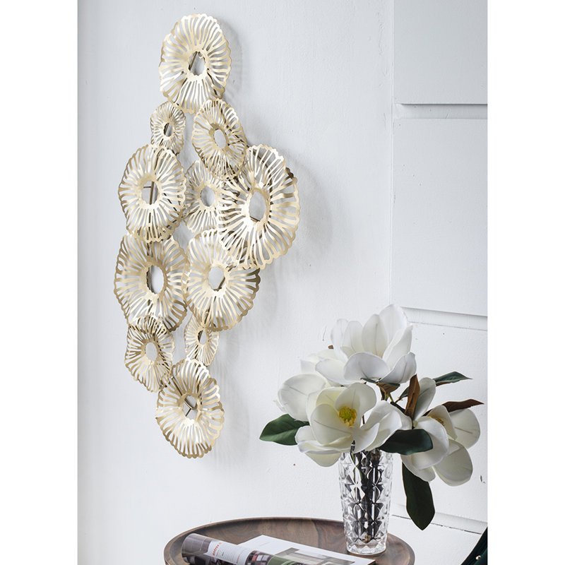 24X2x42" Gold Iron Wall Accessory - Adds Glamour To Offices Ornament Sunrooms