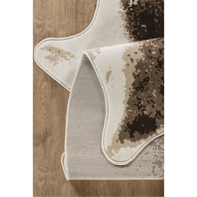 Tapis brun 5 pi x 7 pi, Beige+Black