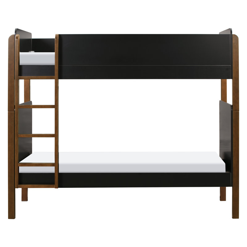 TipToe Twin Bunk Bed, Black/Natural Walnut