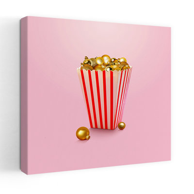 Impression sur toile Golden Christmas Popcorn