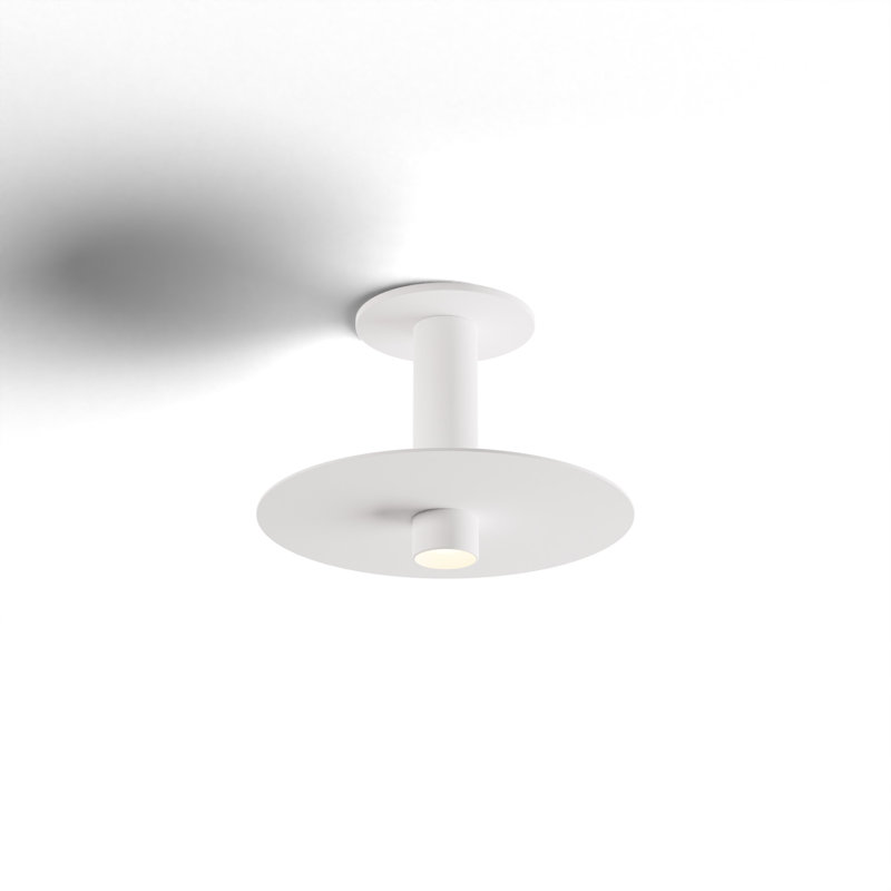 Luminaire suspendu Combi de 6 po avec pavillon blanc mat, plaque de verre de 9 po, Blanc mat