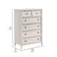 Commode haute Etgo, placage en mélamine blanche, 5 tiroirs