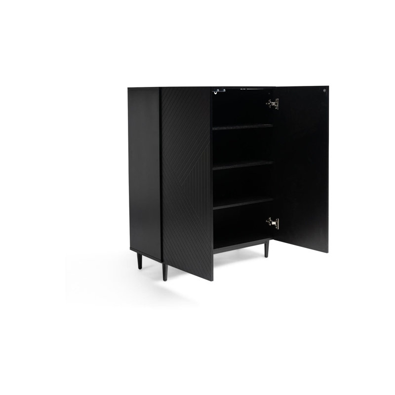 Addae 8 Pair Shoe Storage Cabinet, Black